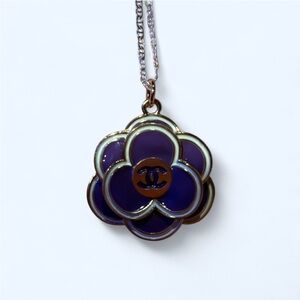 Purple Flower Pendant Necklace